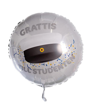 Helium Balloon Round Silver Student